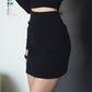 Korean Style Black Hip Skirts Irregular Hem Pencil Micro Mini Skirt Slim Women Party Skirts Black Bodycon Short Skirt 