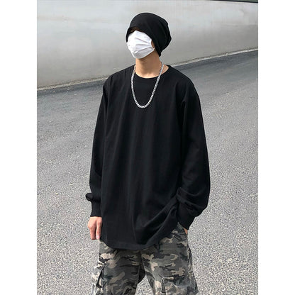 Loose Solid Round Neck With A Lazy Look
