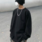 Loose Solid Round Neck With A Lazy Look