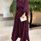 European And American Foreign Trade Women's Clothing New Loose Plus Size Solid Color Long-sleeved Top High Waist Long Skirt Suit