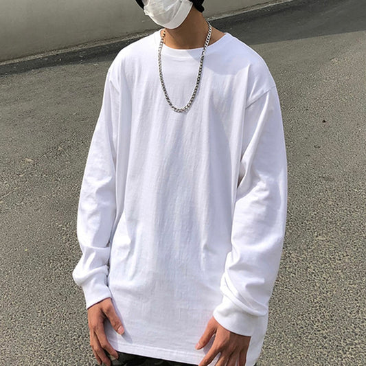 Loose Solid Round Neck With A Lazy Look