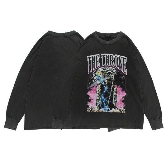 TKPA Hip-hop Retro Street Fashion Brand Skull Print