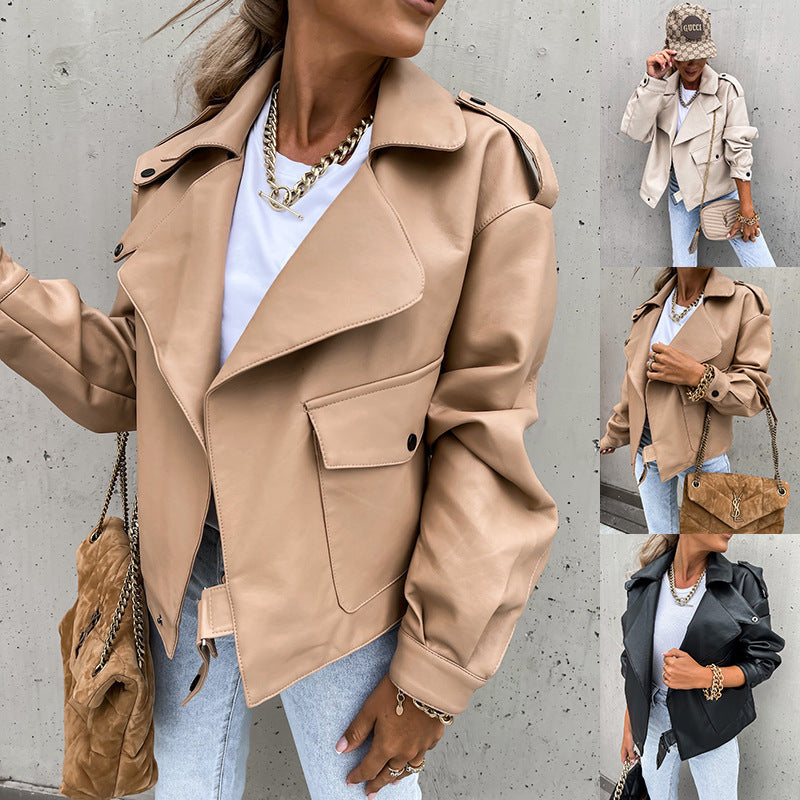Chaqueta de abrigo de cuero para mujer - Rasty's