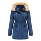 Chaqueta suelta de algodón grueso de terciopelo con capucha desmontable para mujer - Rasty's