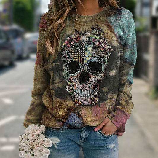 Sudadera de manga larga con estampado de calaveras - Rasty's