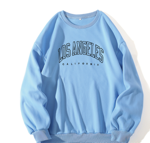 Letter Print Crew Neck Pullover Sweatshirt - Rasty's