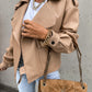 Chaqueta de abrigo de cuero para mujer - Rasty's