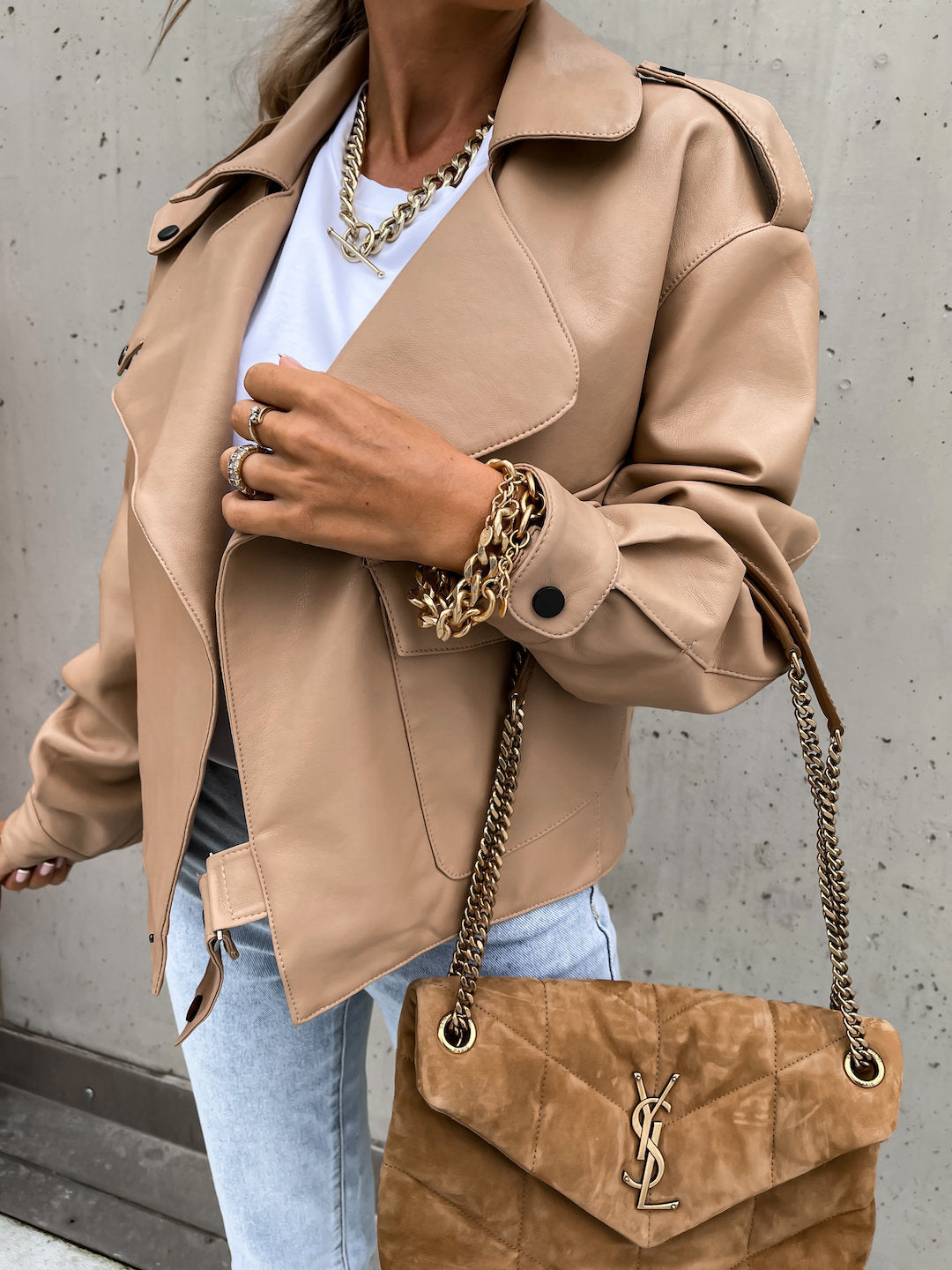 Chaqueta de abrigo de cuero para mujer - Rasty's