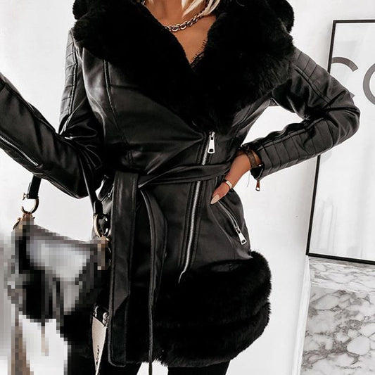Fashion Women Leather Coats Jackets Ladies Jacket 2021 Black - Rasty's