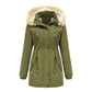 Chaqueta suelta de algodón grueso de terciopelo con capucha desmontable para mujer - Rasty's