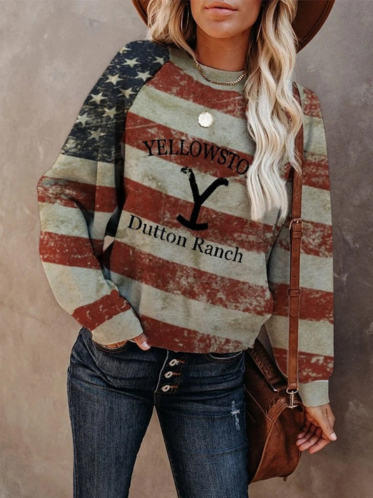 Sudadera de mujer con estampado de rancho Dutton de Yellowstone - Rasty's