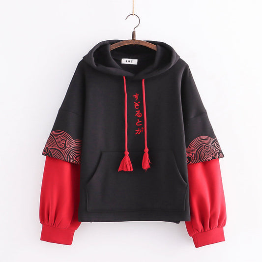 Mangas bordadas con estampado de ondas y terciopelo para mujer - Rasty's