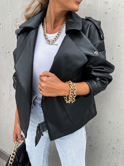 Chaqueta de abrigo de cuero para mujer - Rasty's